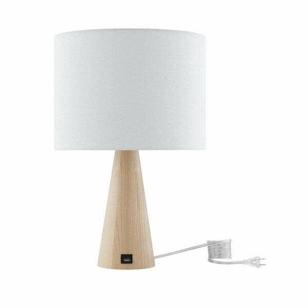 Lighting Business Maylee Wood Base Table Lamp, White LI3642418